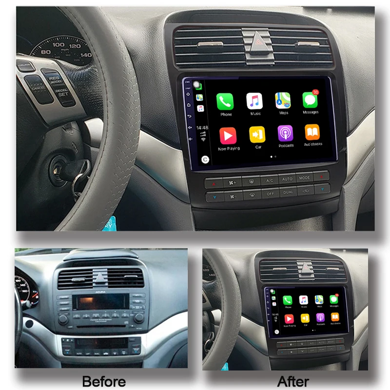 5G WIFI Octa core car android 10 For TSX 2004-2008 1024*600 Car radio GPS Navigation internal carplay