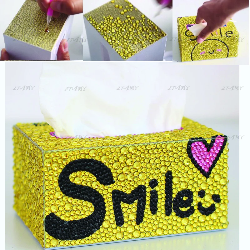 

Special shape Diamond painting, DIY roll tissue box cross stitch, cut, storage box, jewelry box,5D cartoon diamond cross stitch