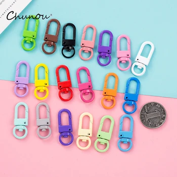 

20PCS Metal Lobster Clasp Clips Key Chain Ring 19 Colour Bag Car Keychain DIYJewelry Accessories Key Hooks Hook Up Base Findings