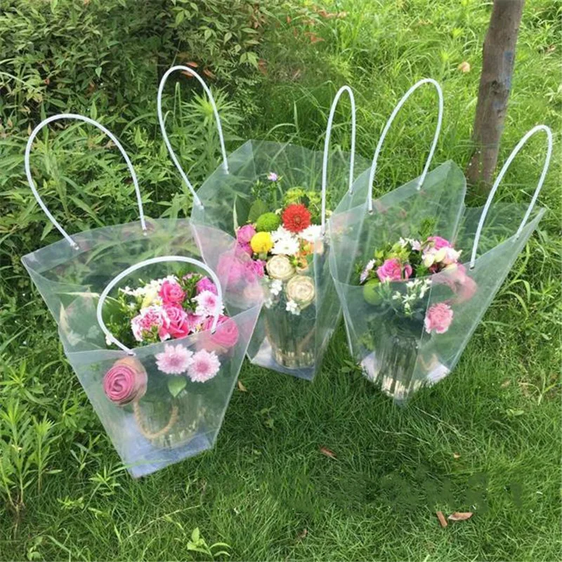 Florist Decoration Potted Clear Flower Bag Plastic Waterproof