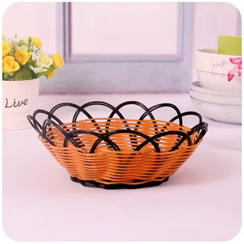 

New Weave Magazine/Fruit/Vegetable Rack Storage Basket Household Decor Desktop Storage Basket Candy Storage Basket Plastic