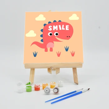 

Digital Oil Paintings By Numbers Kits 20×20cm For Child Cartoon Dinosaur Picture DIY Paint Acrylic Arts Kids Coloring On Canvas