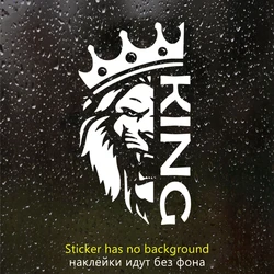 Regal Lion Vinyl Car Sticker - Waterproof Auto Decor - 14x25cm (S61078 - White)