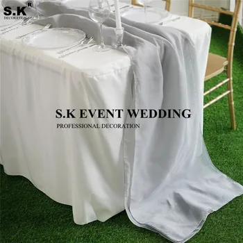

Chiffon Linen Tablecloth Table Runner Banquet Weddin Table Runners For Wedding Event Christmas Decoration