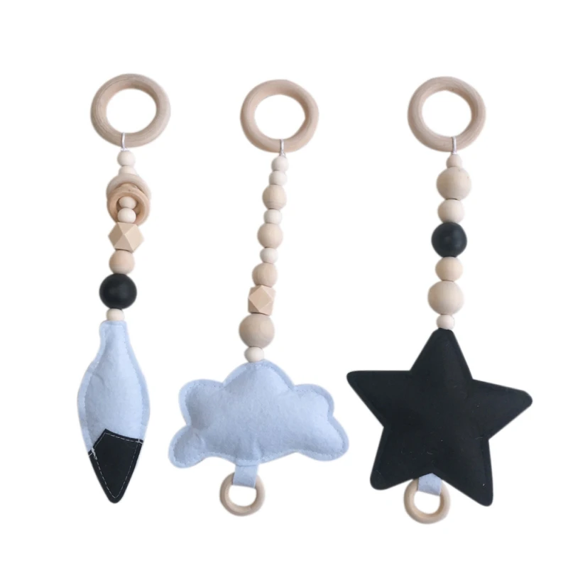 Nordic Felt Handmade Cloud Cactus Kids Room Wall Home Decor Ornament Hanging Nursery Room Wood Beads Hanging Accessories