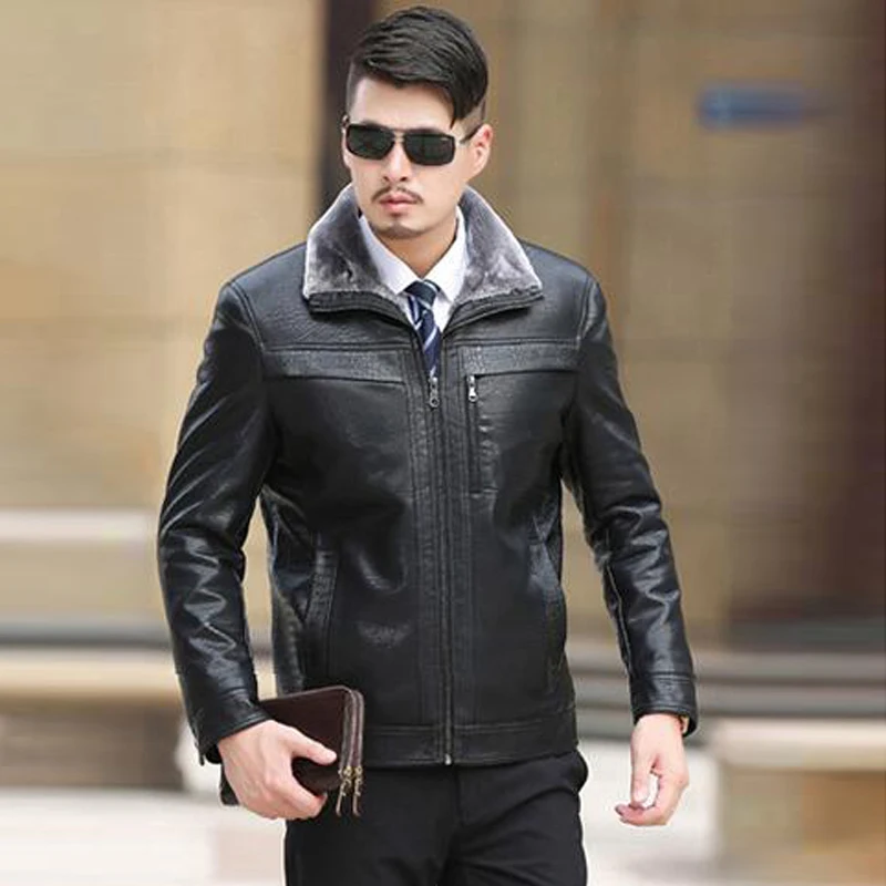 Mens Fur Leather Jackets Big 
