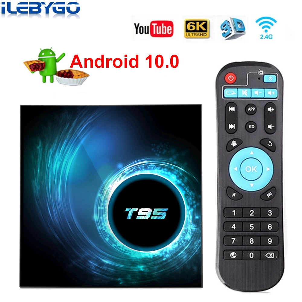 T95 TV Box Android 10 4GB 32GB Allwinner H616 Quad Core 1080P H.265 4K