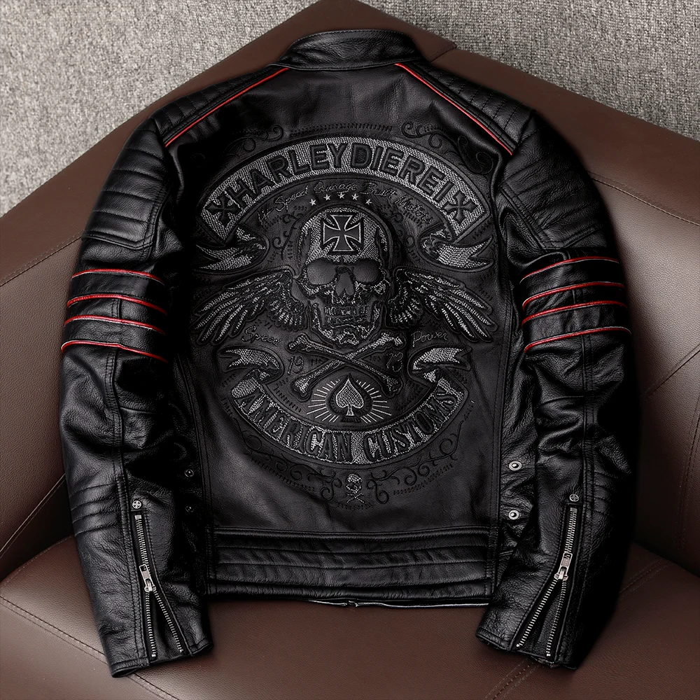 Natural Cowhide Moto Jacket Biker 