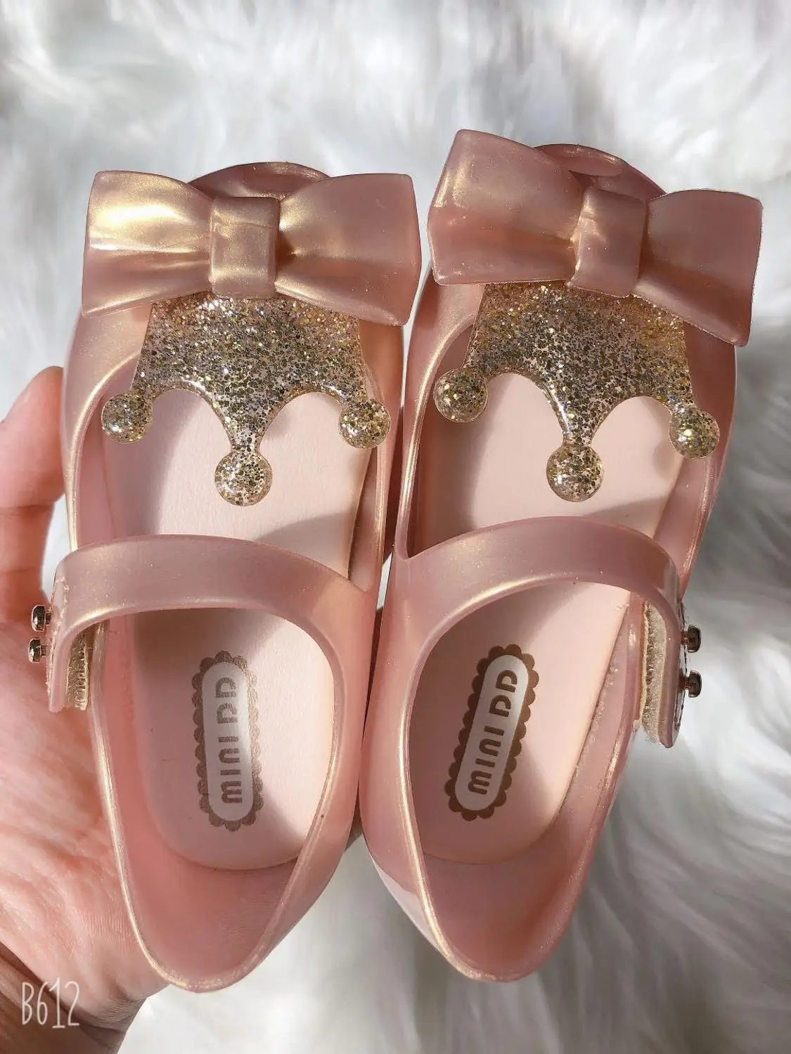 New Color High Quality Kids Girl's MINI DD Retro shoes Children Sparkle Crown Sandals Kids Baby Candy shoes Jelly shoes SH19109