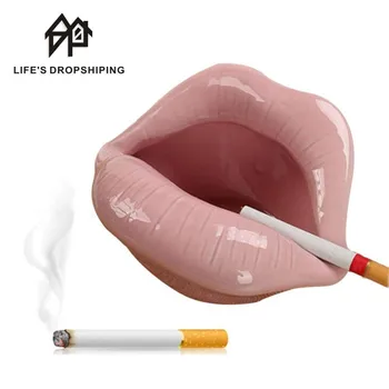 

Cartoon cute ashtray fashion lip-shaped ceramic creative trend home personality ashtray ceramic ashtray smoking accessories 1pcs