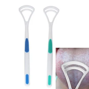 

Hot Selling Oral Dental Care Clean Away Bad Breath Tongue Cleaner Brush Scraper Handle Tongue Cleaners