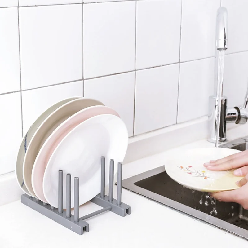 

Multi-function Kitchen Bowl Dish Plate Drying Rack Detachable Plastic Pot Lid Cover Holder Storage Shelf for Kitchen Organizer