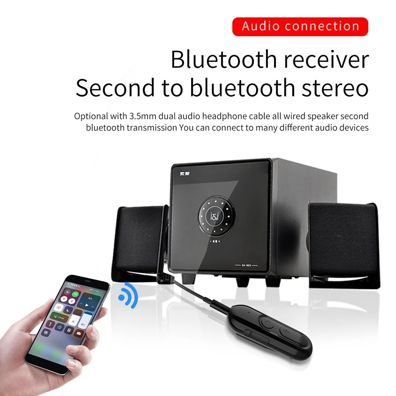 Bluetooth 5 0 Receiver with Earphone Mic 3 5mm Jack AUX Wireless o Adapter for Car Headphone Speaker Stereo Music
