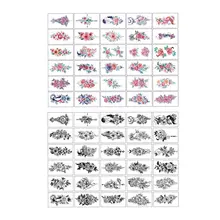 2Sets Women Black Rose Easy to use Flowers Body Stickers Temporary Tattoos Arm Decal Fake Tatoo