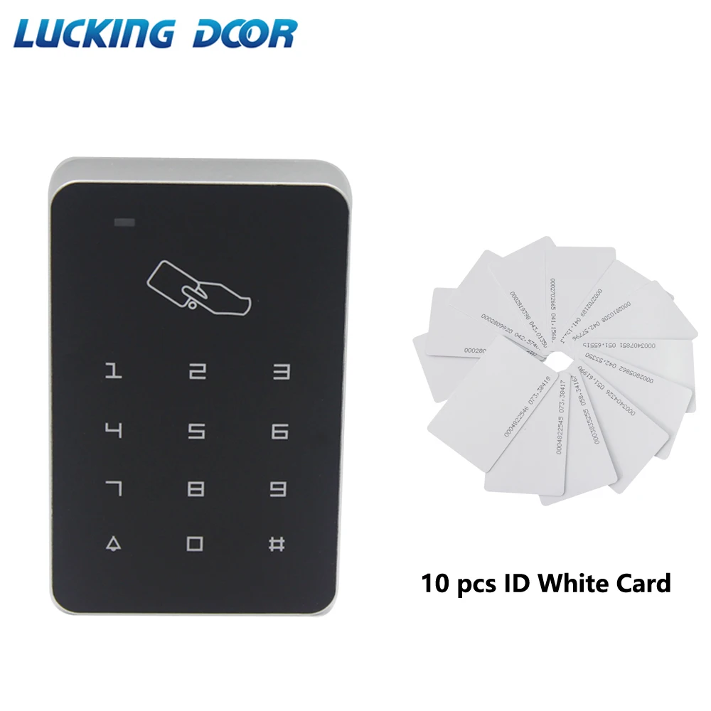 AC and 10 ID cards LUCKING дверь 125 кГц RFID цифровая клавиатура система контроля доступа дверной замок управление Лер RFID считыватель карт w/10 шт. TK4100 ключ - Цвет: AC and 10 ID cards