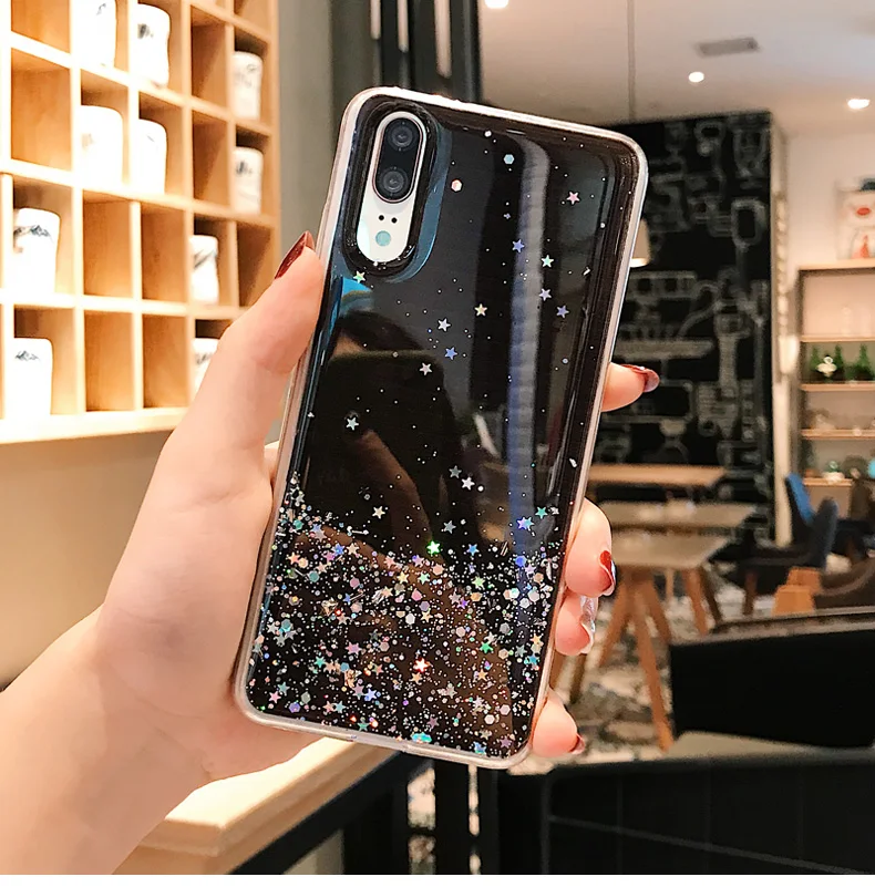 Блестящий силиконовый чехол со звездой для Huawei P10 Plus P20 Pro P30 Lite Nova 3i 3 Mate 20 Honor View 10 30 P
