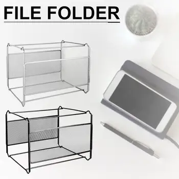 

Hanging File Folder Box Mesh Metal File Organizer Box Hanging File Foldable Holder Storage Box For Office Home A4 Letter Size
