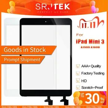 

Touch For iPad Mini 3 Touch Screen For iPad Mini3 Digitizer A1599 A1600 Glass Panel Sensor Screen + IC Connector no Home Button