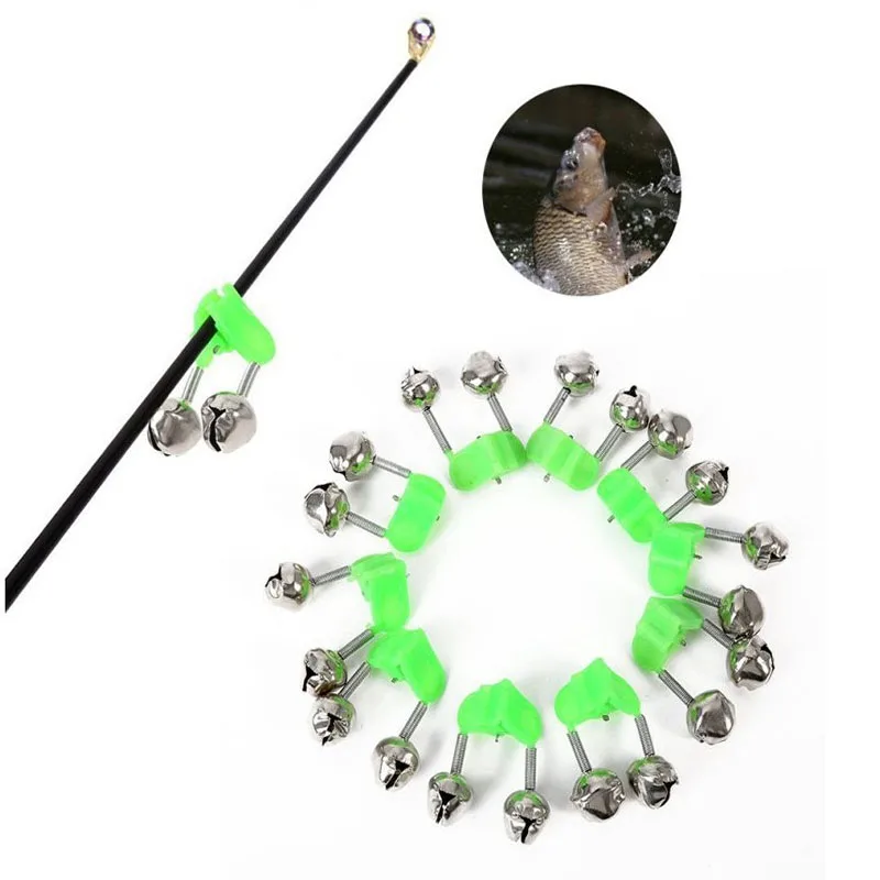 

1pc Fishing Bells Float Rod Bells Alarm Ring Fishing Bite Rod Clip Green Tip Fishing Stainless Steel Accessory Fishing Tool