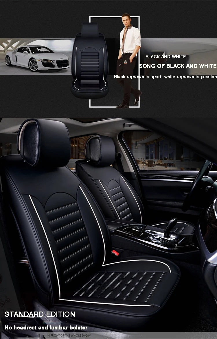 Black and white Новая кожаная Всесезонная подушка для Nissan Qashqai Note, Juke tiida x-trail - Название цвета: Black and white