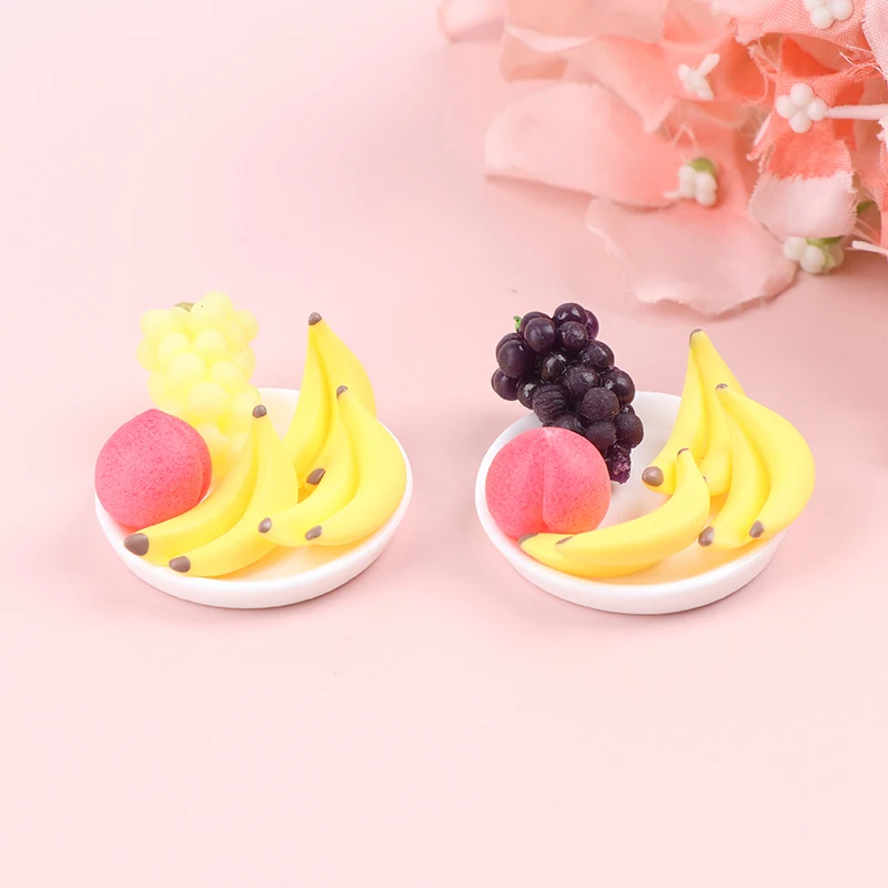 

6Pcs/Set Dollhouse Doll House Fruit Grape Vegetable Fruit Tray Miniature Props