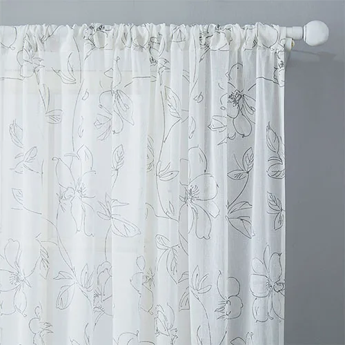 CDIY современные цветочные тюлевые занавески для гостиной спальни прозрачные шторы и занавески для шторы для кухни вуаль занавес двери - Цвет: white