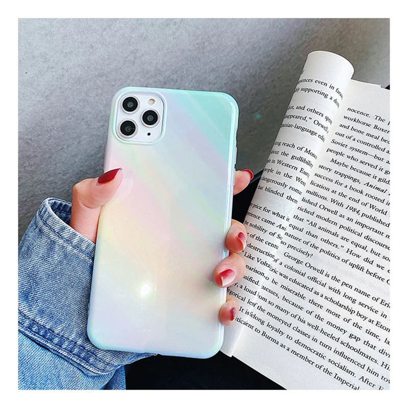 Глянцевый блестящий чехол SUYACS для телефона Blu-Ray iPhone 12 11 Pro Max XS XR 7 8 Plus X мягкий IMD
