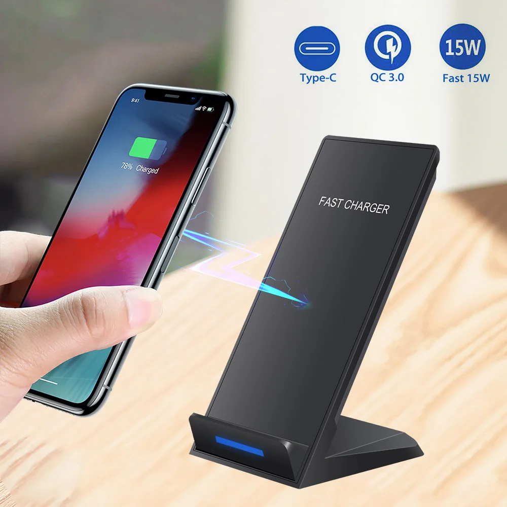 Беспроводное зарядное устройство FDGAO Qi для iPhone 11 Pro 8 X XS XR быстрое 15 Вт 10 Быстрая