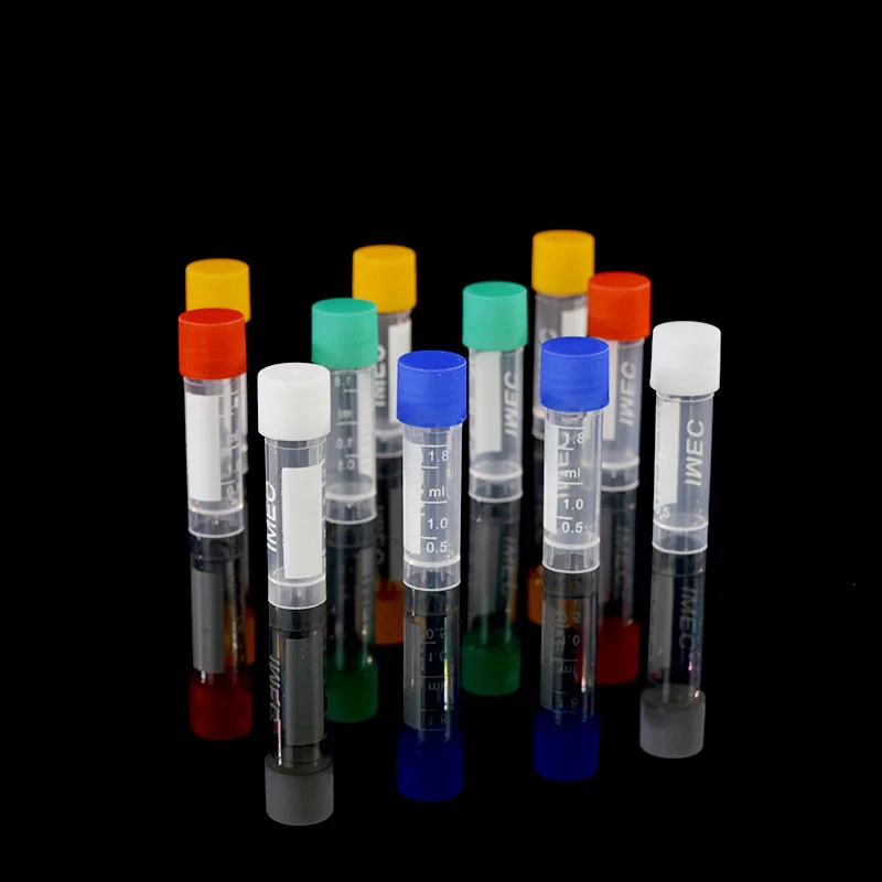 100pcs 1.8ml Laboratory CryoTube Cryopreservation Freezing Tubes Centrifuge Tube For Lab Analysis With Colorful Screw Cap centrifuge tube