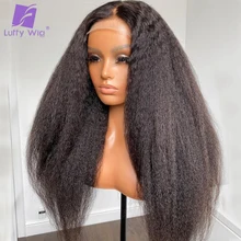 Kinky prosto 5x5 Pu Silk baza koronkowa peruka na przód brazylijski Remy ludzki włos peruki Glueless 200 gęstość dla czarnych kobiet Luffywig