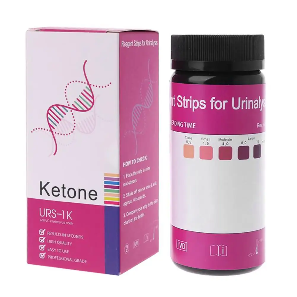 100Pcs Ketone Test Strips Home Ketosis Urine Urinary Test-Atkins Diet Weight Lose Analysis Keto Strips Healthy Diet Body Tester