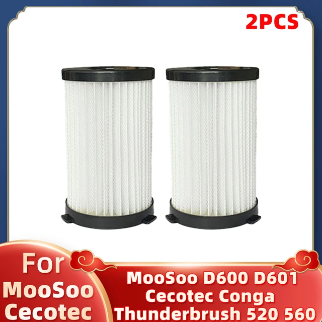 Hepa Filter For MooSoo D600 D601 Cecotec Conga Thunderbrush 520 550 560 Ariete Handy Force 2761 2759 RBT Vacuum Cleaner Parts 2Pcs