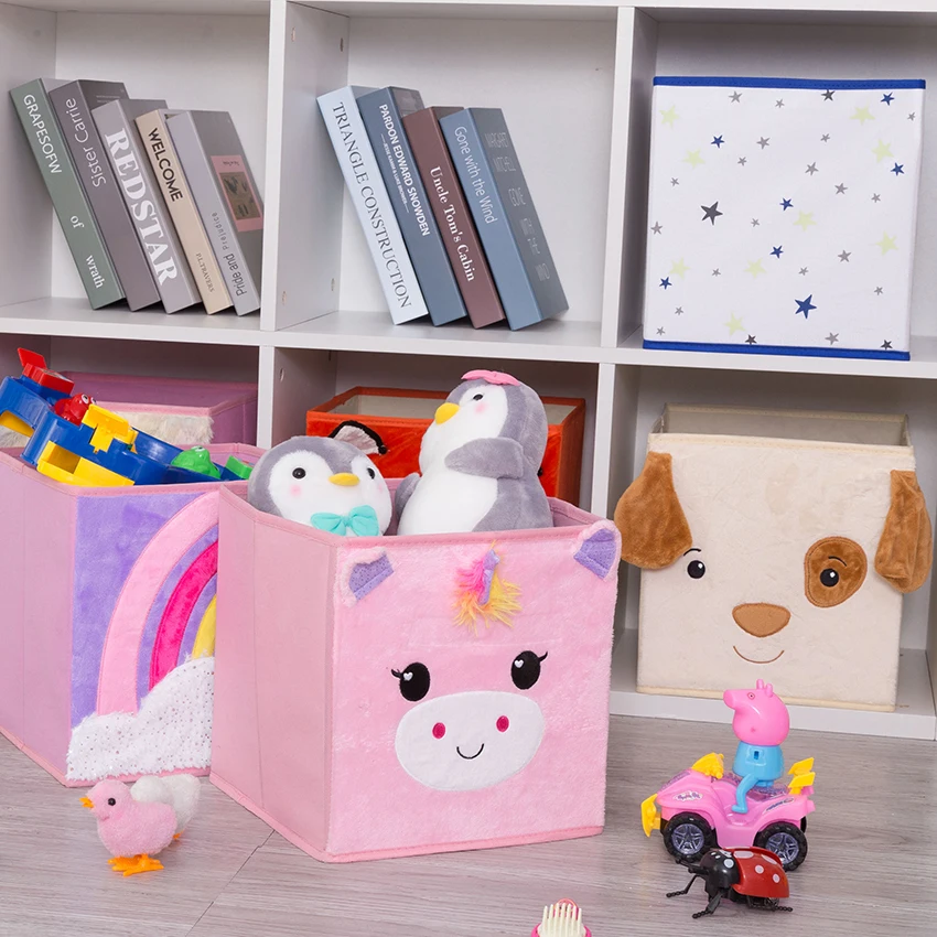Description Picture 5 of itemFolding Non-Woven Fabric Kid's Toy Storage Box 3D Cartoon Animal Children Toys Storage Basket Closet Organizer Book Clothes Bins