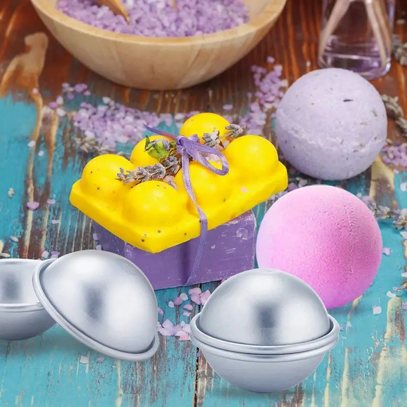 24 Pieces 3 Sizes DIY Metal Bath Bomb Mold 12 Set for Crafting Your Own Fizzles
