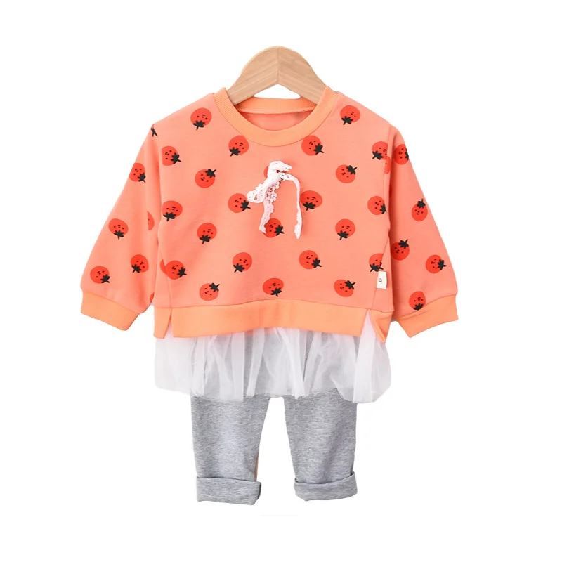 

New Spring Autumn Children Fashion Clothes Girl Cartoon T Shirt Cartoon Pants 2pcs/sets Kids Cute Costume Baby Casual Sportswear