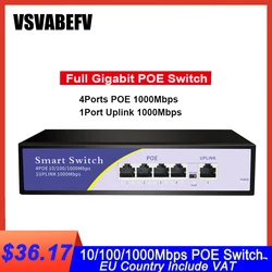 Commutateur Ethernet POE Standard, Ports RJ45, 10/100/1000Mbps, commutateur réseau, prise en charge 802.3af/at pour caméra IP et AP 