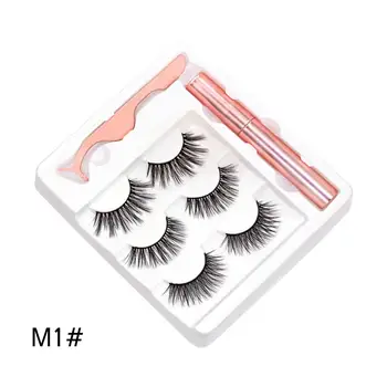 

Magnetic Eyelashes Eyeliner Kit 3 Pairs Different Length Thickness Style 5 Strong Magnets False Eye Lashes with Tweezers