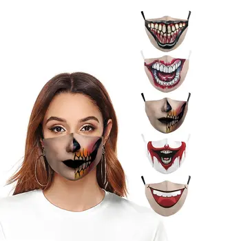 

Halloween Printed Mask Dustproof Pm2.5 Haze Face Mask Cotton Filter Horror mask Halloween earring