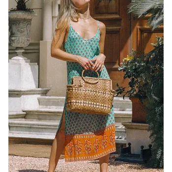 

Summer Dress 2020Fashion vestidos de verano Women's Print Down Swing Sleeveless Dress Long Princess Dress