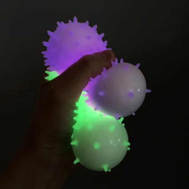 New TPR Flour Vent Ball Luminous Flour Ball Tofu Ball 6cm No Net Burr Pinch Music Decompression Ball  Glow In The Dark 3