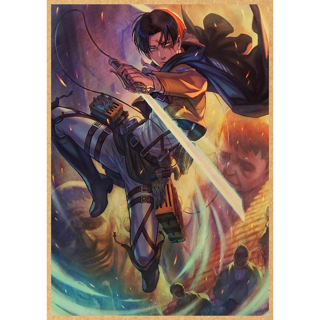 Attack on Titan Anime Poster Decor For Home Posters Room Wall Pictur Kraft Paper Retro And Prints Art Bar Cafe Stickers 37