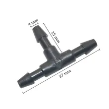  50 Pcs Equal Barbed 3-Way Tee Connector for Inner Diameter 3mm Hose Connection Water Pipe Fittings Tupe Repair Couplings 