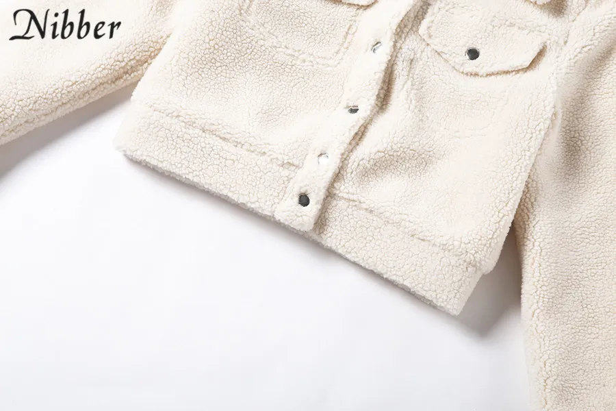 Nibber осень зима белый плюш куртки женские Харадзюку флисовые Короткие топы пальто mujer чистая элегантная уличная верхняя одежда для отдыха