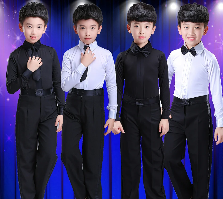 Boys Latin Dance Dress Dance Shirts Dance Pants Costume Sets