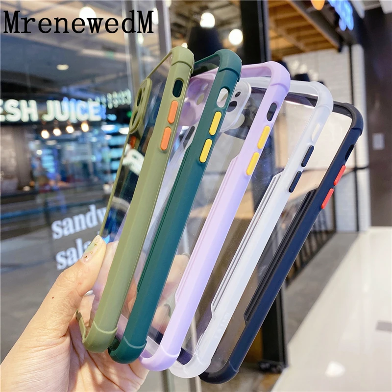 

MrenewedM Luxury Shockproof Silicone Case For iPhone 11 Pro XR XS Max Soft Bumper Clean Cover on the iPhon 6 6S 7 8 Plus SE 2020