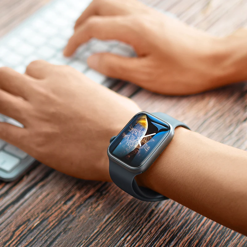 Защитная пленка на весь экран для apple watch 5/4/3 44 мм 40 42 38 нано жидкое УФ закаленное