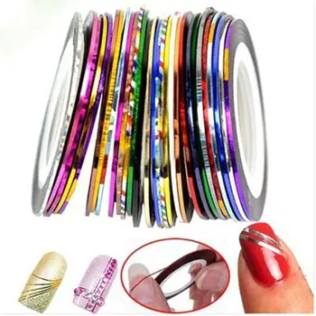 

10Pcs/lot Mix Colors Rolls Striping Tape Line Nail Art Decoration Sticker DIY Nail Tips Nail Manicure tools