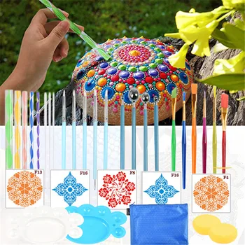 

Diy Diamond Painting 36-point Dot Tool Set Pen Point Tool Brush Template Ball Stylus Painting Plate Tweezers Pen Set Accessories