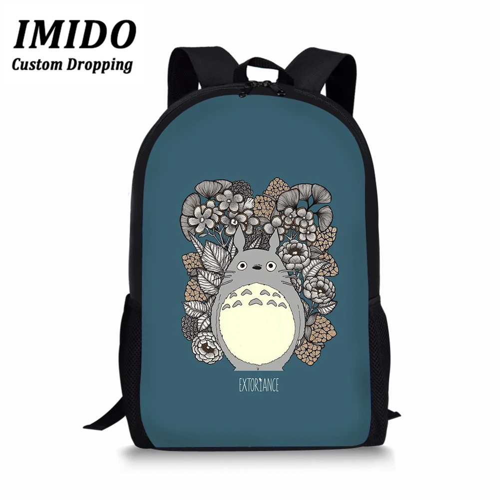 IMIDO МИЛЫЙ Тоторо рюкзак для детей мальчиков Back Pack женщин ежедневно Mochila мультфильм Хаяо Миядзаки детские школьные сумки Mochilas - Цвет: WLL4829