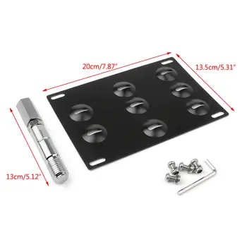 

Mounting Bracket Licenses Plate Frame Durable License Plate Holder Replacement Modified Parts Plastic Black Adjustable